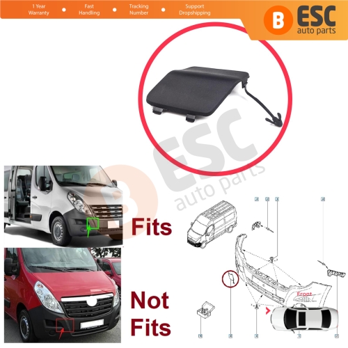 Front Bumper Tow Eye Cover for Renault Master MK3 Nissan NV400 Interstar Vauxhall Opel Movano B 511800537R 